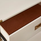 Valoria 3-Drawer Gold Accent Nightstand