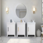 Vanity Art 20 or 24 or 30 Single Sink Bathroom Vanity Cabinet with Ceramic Top