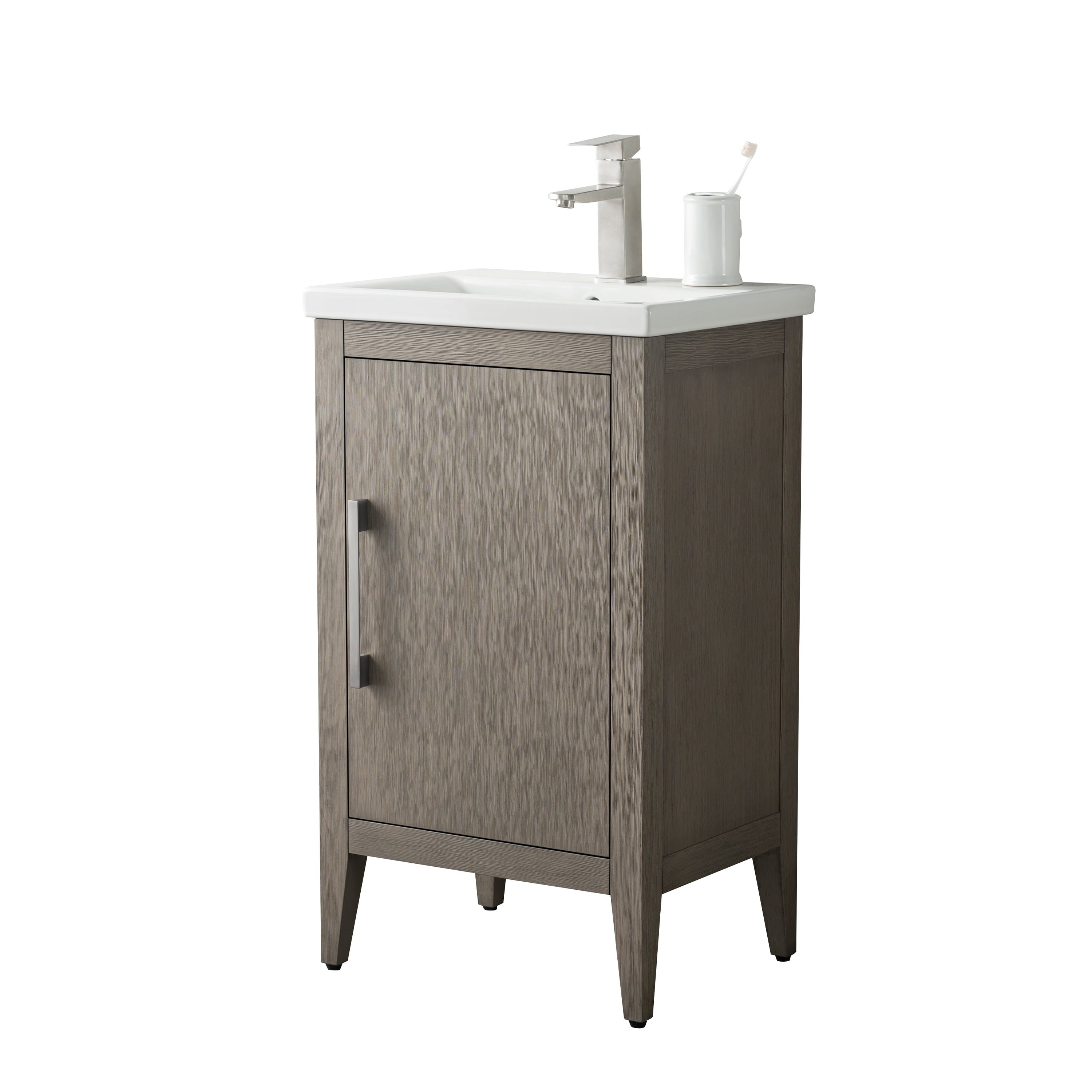 Vanity Art 20 or 24 or 30 Single Sink Bathroom Vanity Cabinet with Ceramic Top