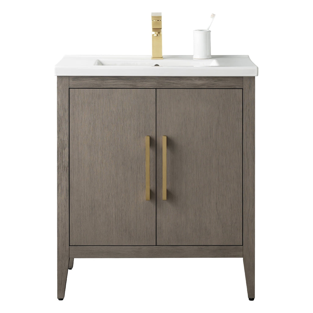 Vanity Art 20 or 24 or 30 Single Sink Bathroom Vanity Cabinet with Ceramic Top