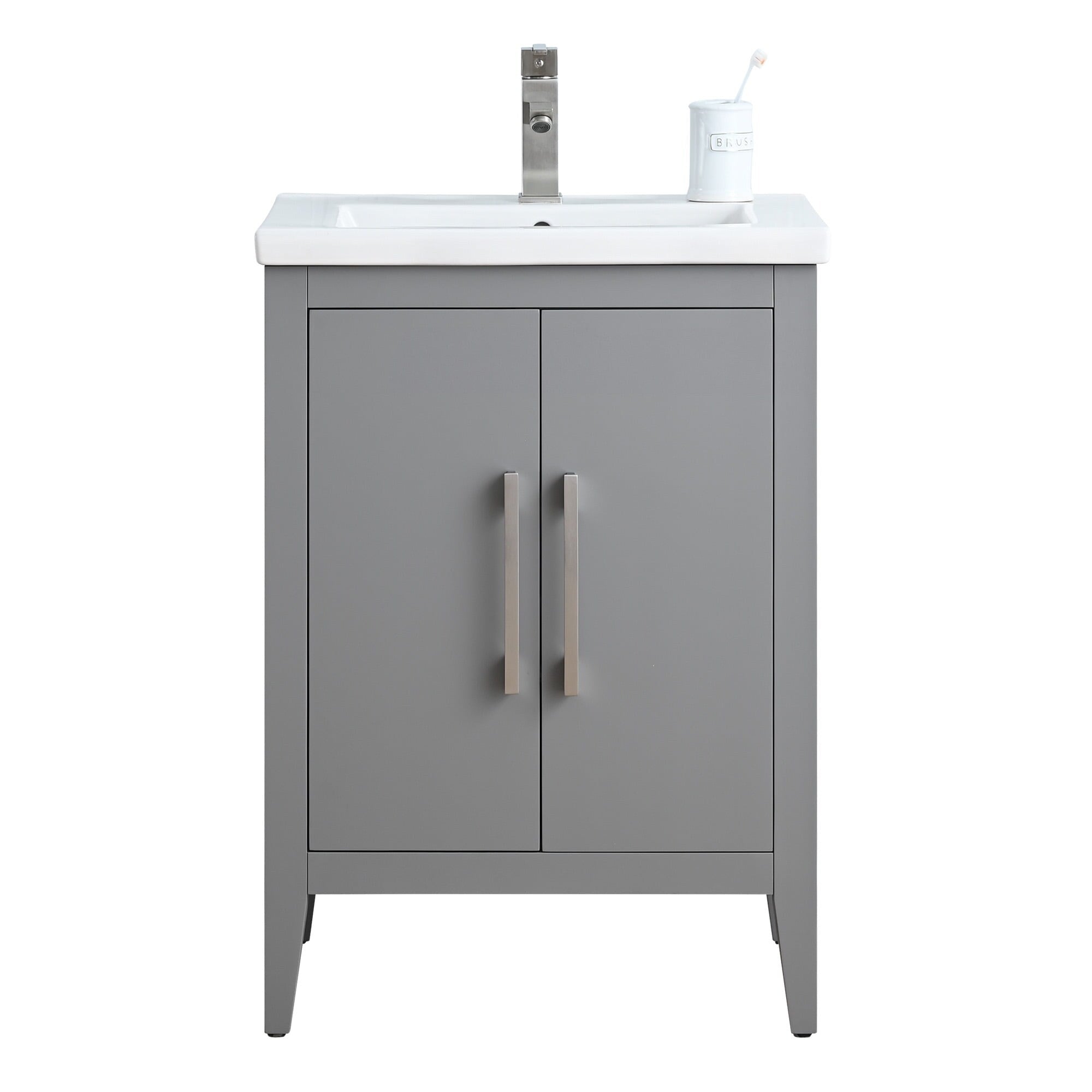Vanity Art 20 or 24 or 30 Single Sink Bathroom Vanity Cabinet with Ceramic Top
