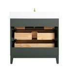 Vanity Art Bathroom Vanity with Ceramic Sink and Engineered Marble Top