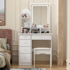 Vanity Set With Mirror and Lamp Home Makeup Dressing Table with Stool