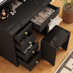 Vanity Set With Mirror and Lamp Home Makeup Dressing Table with Stool