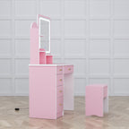 Vanity Set With Mirror and Lamp Home Makeup Dressing Table with Stool