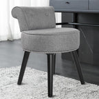 VEIKOUS Makeup Vanity Stool Chair with Low Back and Wood Legs-17.3 x 15.7 x 25.1