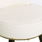 VEIKOUS Makeup Vanity Stool Chair with Low Back and Wood Legs-17.3 x 15.7 x 25.1