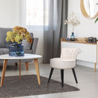 VEIKOUS Makeup Vanity Stool Chair with Low Back and Wood Legs-17.3 x 15.7 x 25.1