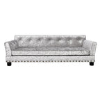 Velvet Tufted Couch Pet Bed Upholstered with Removable Cushion