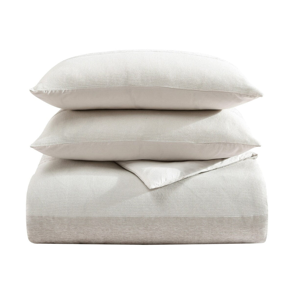 Vera Wang Chenille Waffle Stripe Beige Comforter Set