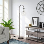 Verona Arc Floor Lamp with Glass Shade