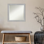 Beveled Bathroom Wall Mirror - Vista Brushed Nickel Frame