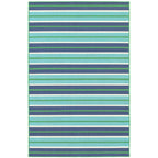 Vista Home Mackinac Blue Stripes Indoor/Outdoor Rug.