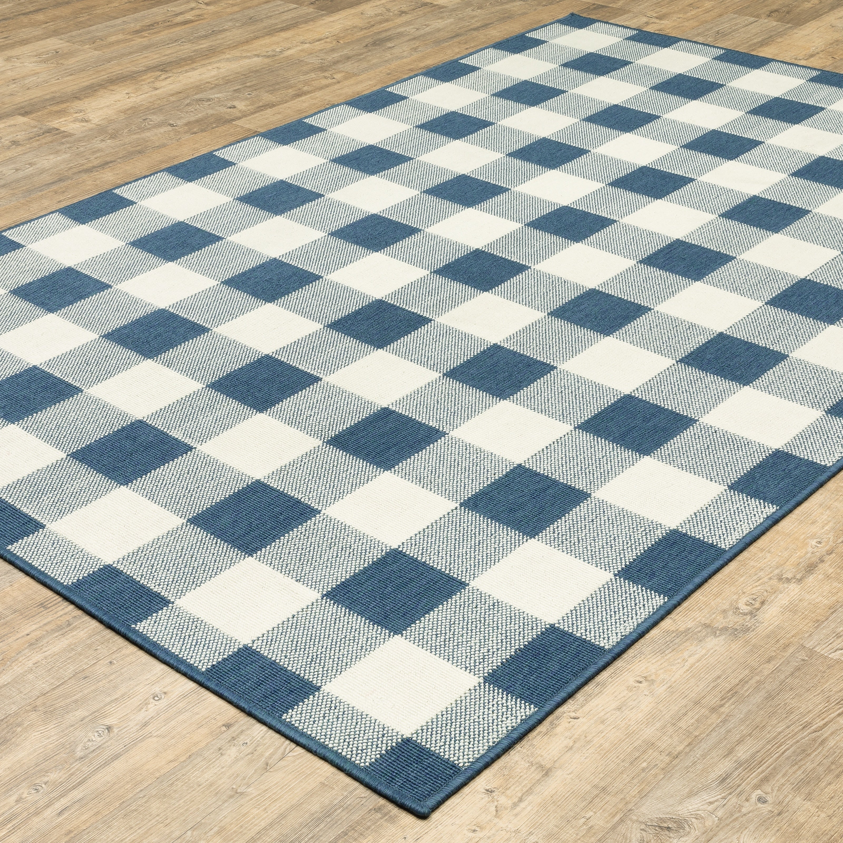 Vista Home Malta Gingham Check Indoor/Outdoor Area Rug