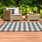 Vista Home Malta Gingham Check Indoor/Outdoor Area Rug