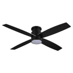 WINGBO 44/52 Inch Flush Mount DC Ceiling Fan with Lights and Remote, 4 Reversible Blades