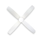 WINGBO 44/52 Inch Flush Mount DC Ceiling Fan with Lights and Remote, 4 Reversible Blades