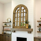 Farmhouse Windowpane Arched Wall Mirror