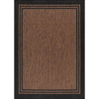 Washable Bordered Indoor Outdoor Rug for Patio, Deck, Porch