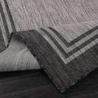 Washable Bordered Indoor Outdoor Rug for Patio, Deck, Porch