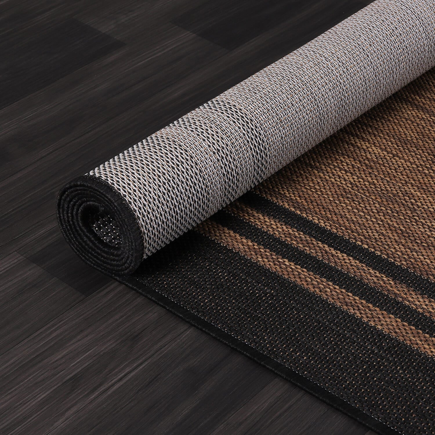 Washable Bordered Indoor Outdoor Rug for Patio, Deck, Porch