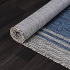 Washable Bordered Indoor Outdoor Rug for Patio, Deck, Porch