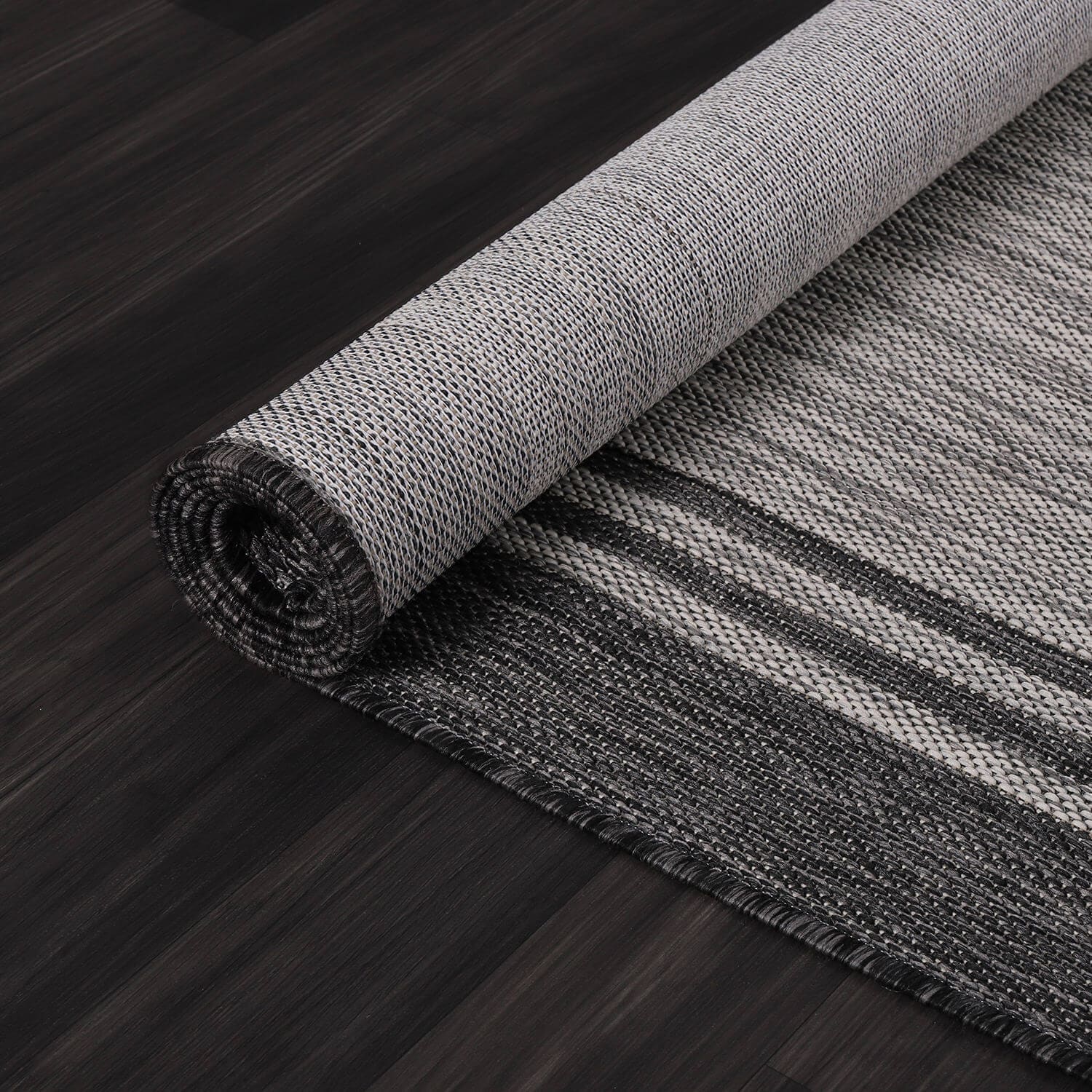 Washable Bordered Indoor Outdoor Rug for Patio, Deck, Porch