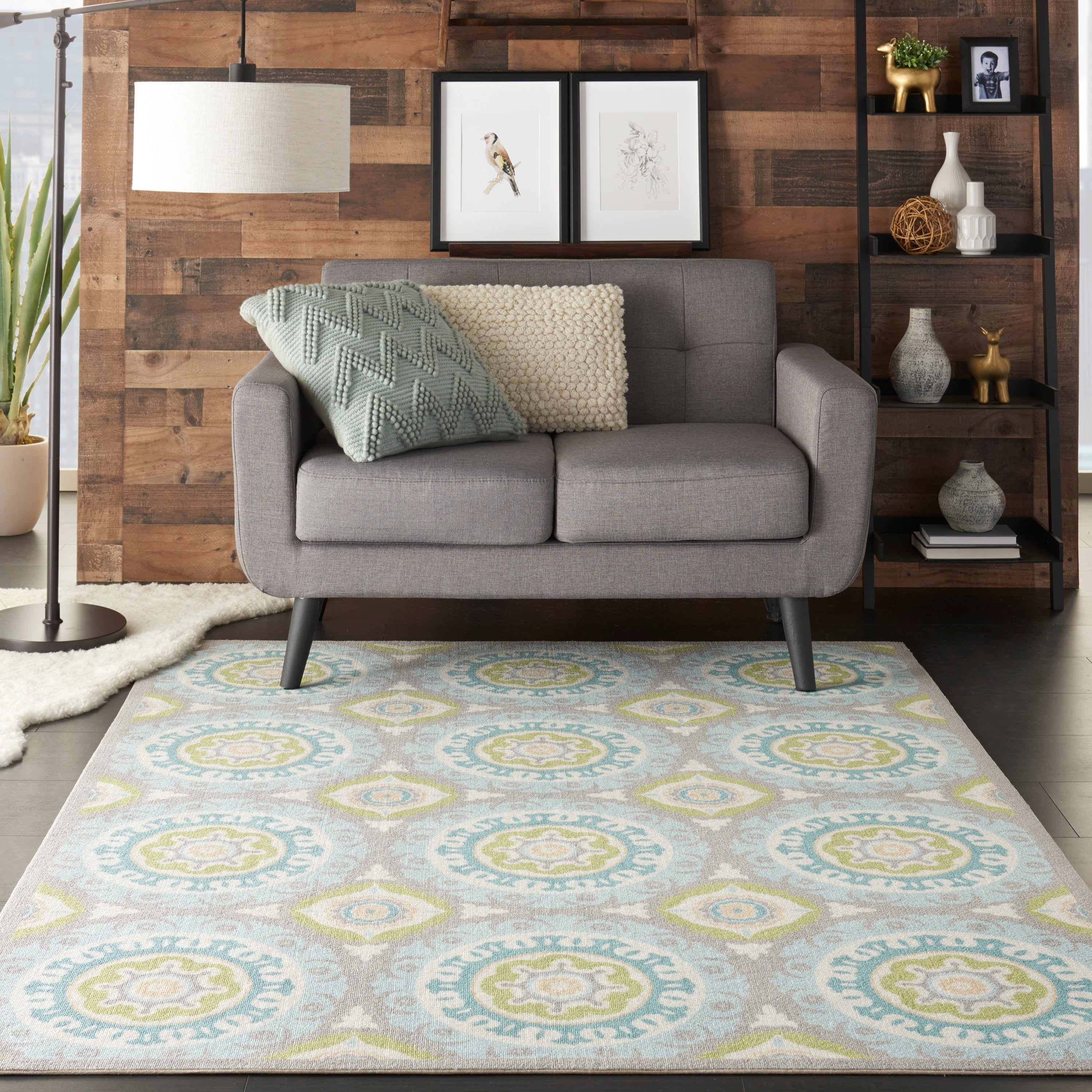 Waverly Sun N' Shade Indoor Outdoor Boho Medallion Area Rug
