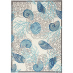 Waverly Sun & Shade Shore Thing Tropical Sea Shell Floral Indoor Outdoor Area Rug