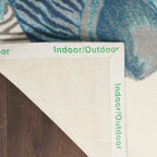 Waverly Sun & Shade Shore Thing Tropical Sea Shell Floral Indoor Outdoor Area Rug