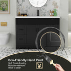 Wavy Line 30/36/48 Bathroom Vanity Set with Sink & Faucet