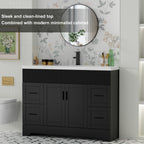 Wavy Line 30/36/48 Bathroom Vanity Set with Sink & Faucet