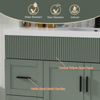 Wavy Line 30/36/48 Bathroom Vanity Set with Sink & Faucet