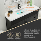 Wavy Line 30/36/48 Bathroom Vanity Set with Sink & Faucet