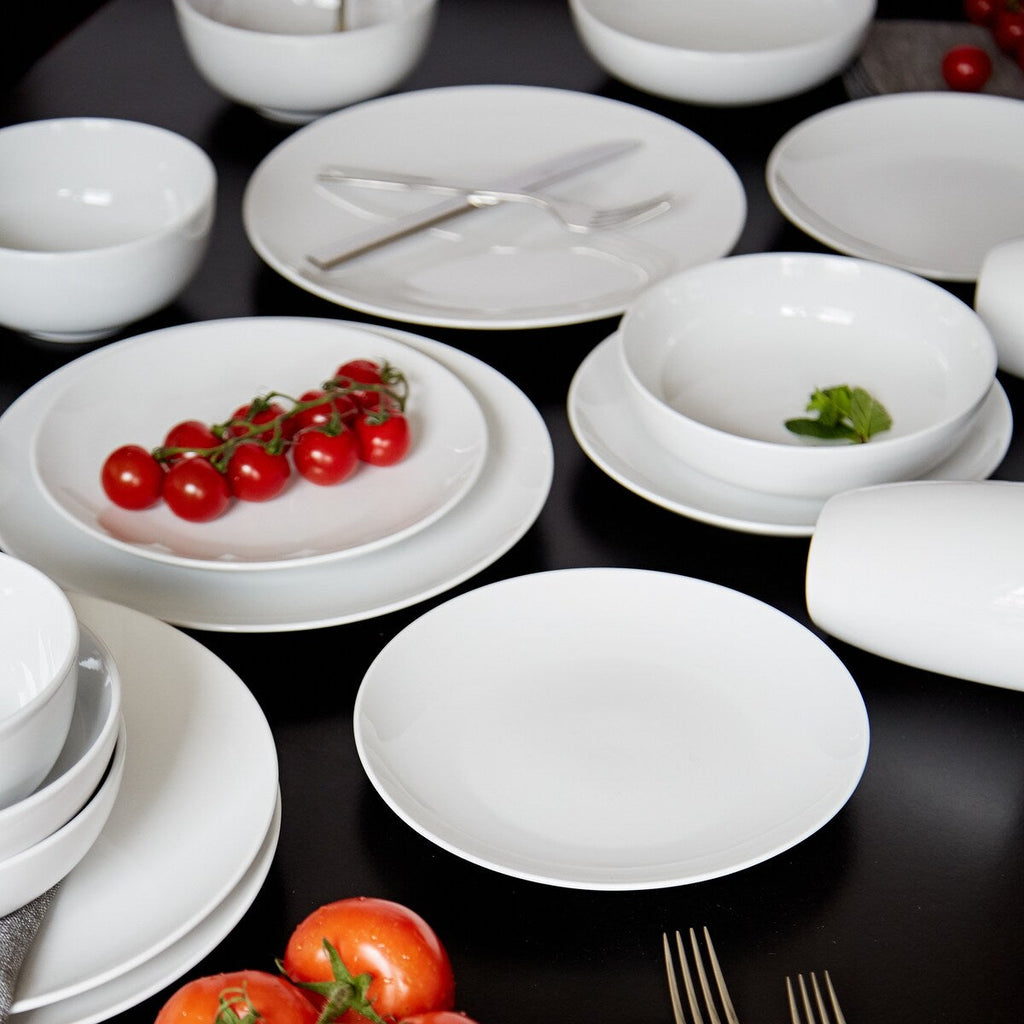 Euro Ceramica 16 Piece / 32 Piece White Essential Porcelain Dinnerware Set