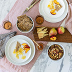 Over and Back White Porcelain 24pc Fluted Dinnerware Set