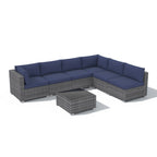 Wicker/ Steel 7-piece Outdoor Cushioned Sectional Sofa Set