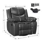 Wide Seat Durable Leather Massage and Heat Recliner