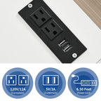 Wood File Cabinet with Charging Station Mobile Lateral Filing Cabinet Lockable Fits A4 Letter Legal Size Files