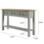 Wood Hall Table Console 3 Drawers Corona | Furniture Dash - N/A