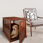 Wooden Pet Crate End Table with Lockable Door