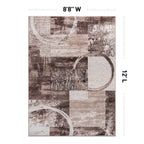 World Rug Gallery Abstract Polypropylene Machine-Made Circle Area Rug