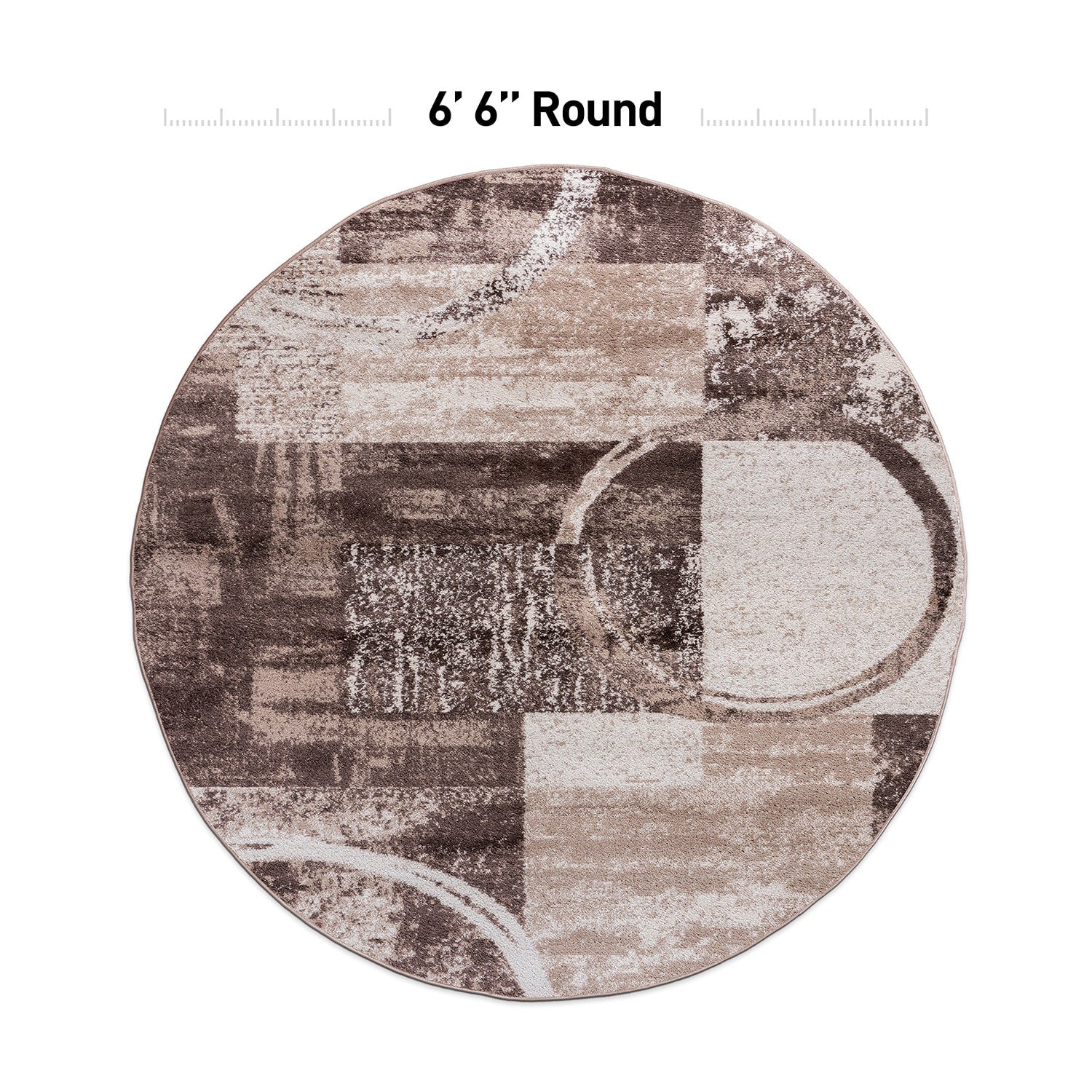 World Rug Gallery Abstract Polypropylene Machine-Made Circle Area Rug