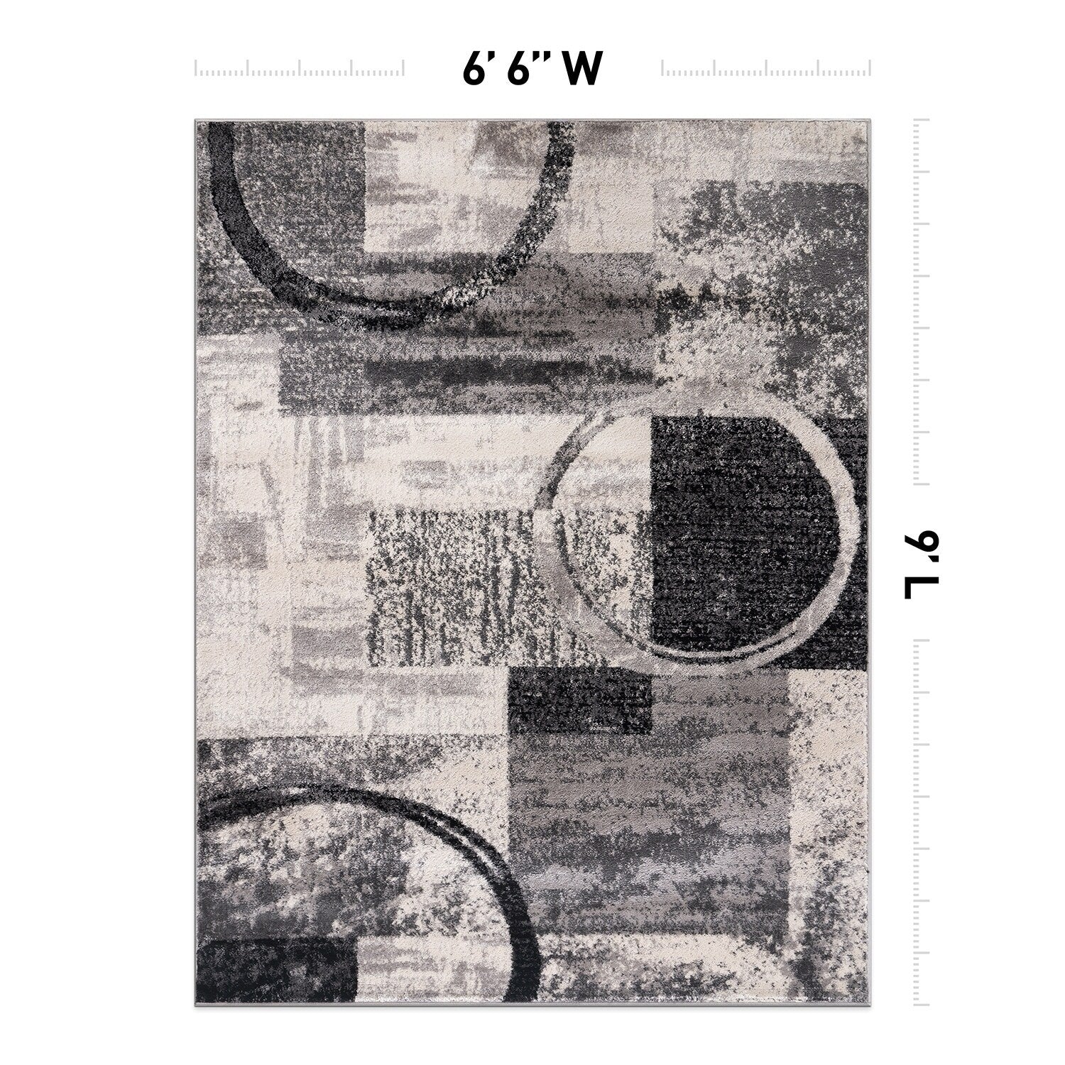 World Rug Gallery Abstract Polypropylene Machine-Made Circle Area Rug