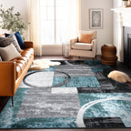 World Rug Gallery Abstract Polypropylene Machine-Made Circle Area Rug