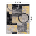 World Rug Gallery Abstract Polypropylene Machine-Made Circle Area Rug