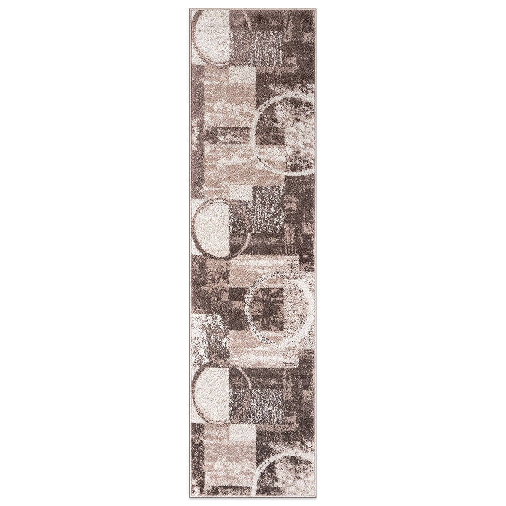 World Rug Gallery Abstract Polypropylene Machine-Made Circle Area Rug