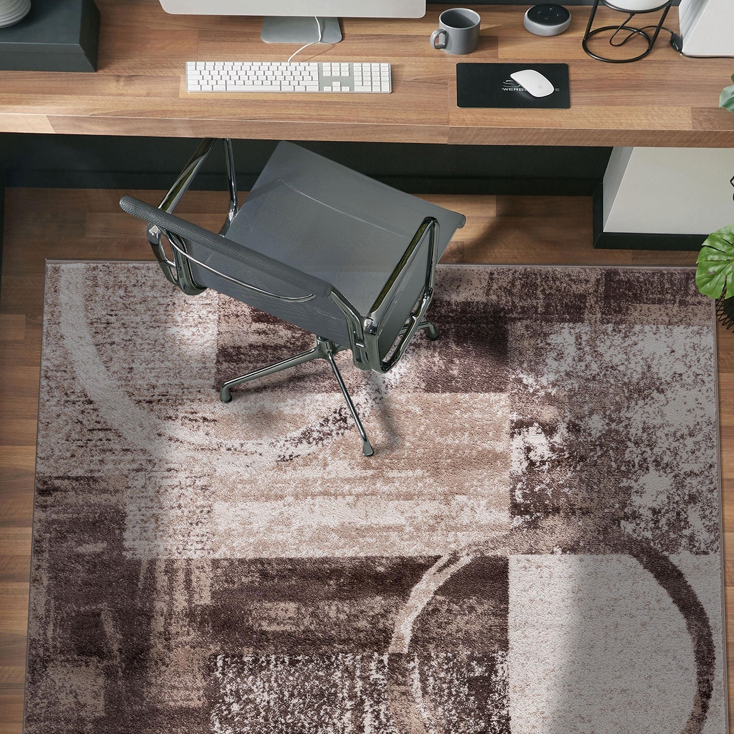 World Rug Gallery Abstract Polypropylene Machine-Made Circle Area Rug