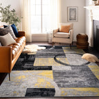 World Rug Gallery Abstract Polypropylene Machine-Made Circle Area Rug