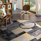 World Rug Gallery Abstract Polypropylene Machine-Made Circle Area Rug